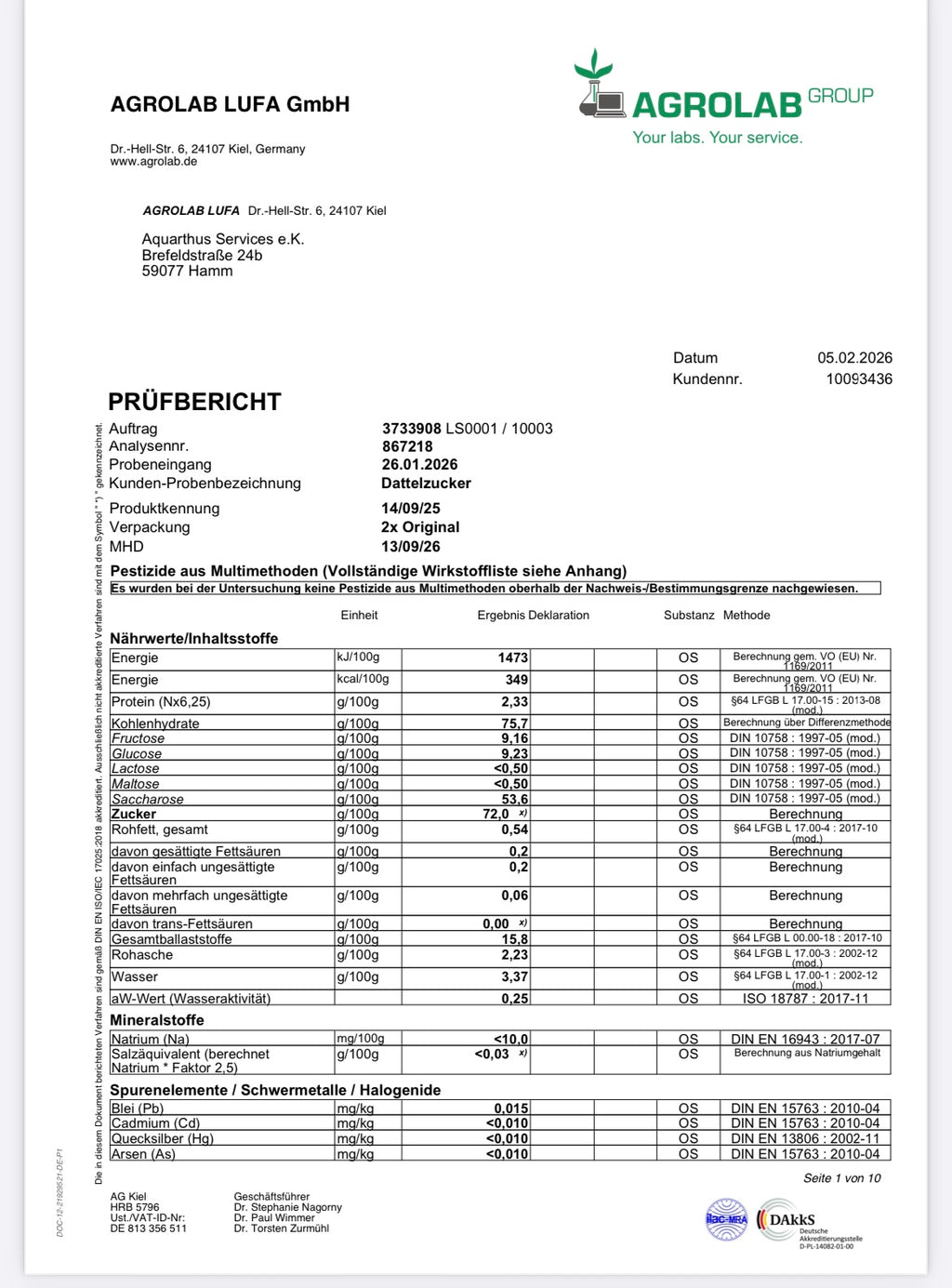Kostenlose Probe-dattelpulver