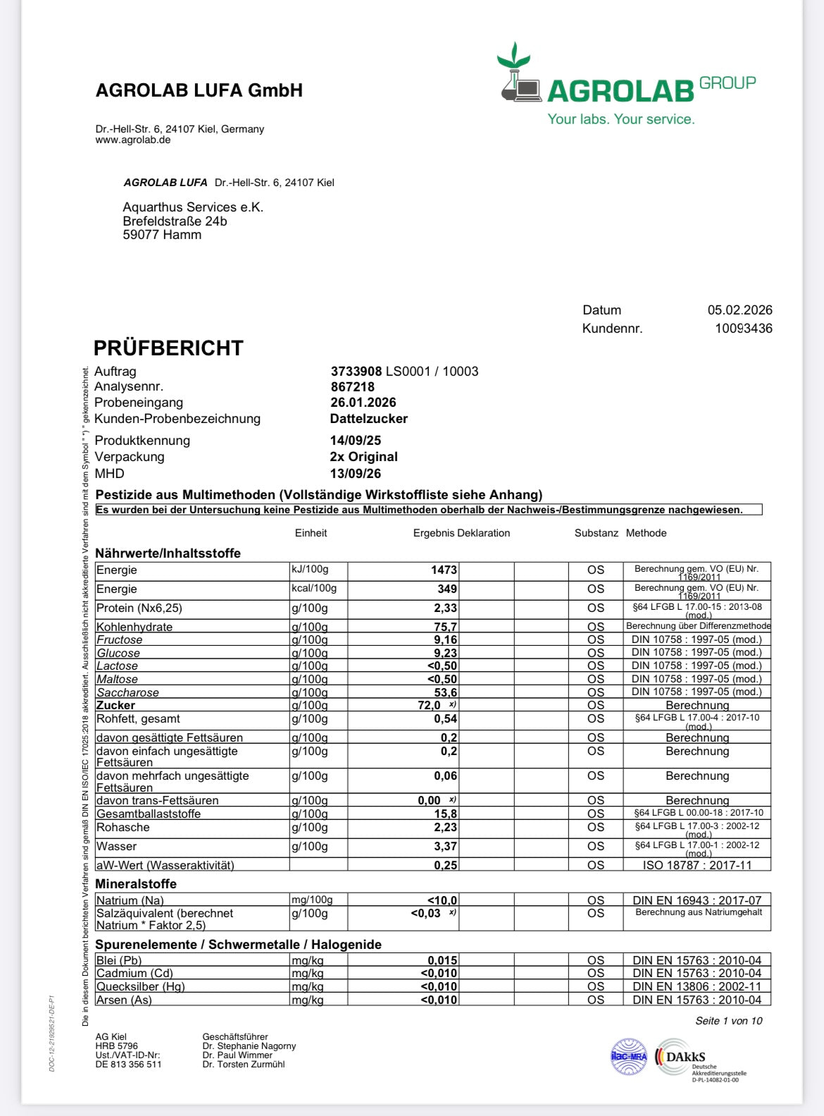 Kostenlose Probe-dattelpulver